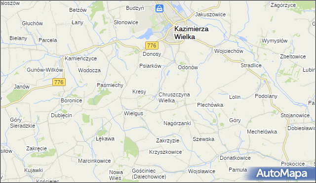 mapa Chruszczyna Wielka, Chruszczyna Wielka na mapie Targeo