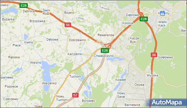 mapa Chwaszczyno, Chwaszczyno na mapie Targeo