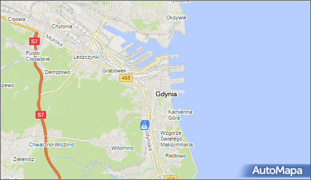 mapa Gdyni, Gdynia na mapie Targeo