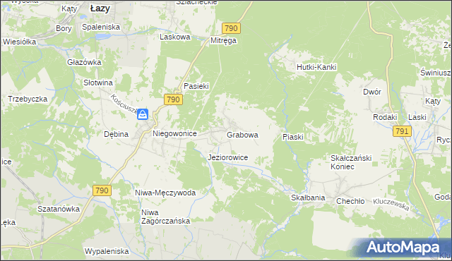 mapa Grabowa gmina Łazy, Grabowa gmina Łazy na mapie Targeo