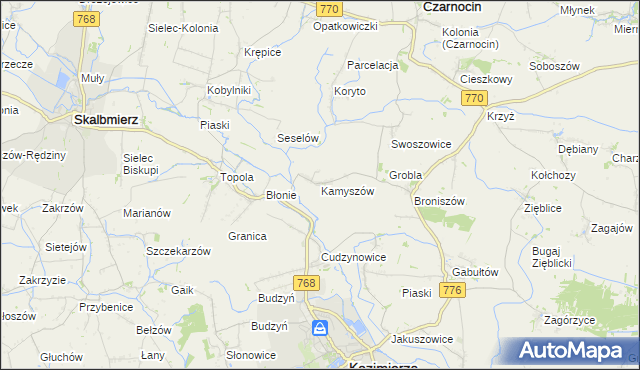 mapa Kamyszów, Kamyszów na mapie Targeo