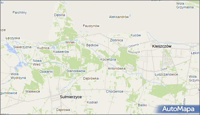 mapa Kocielizna, Kocielizna na mapie Targeo