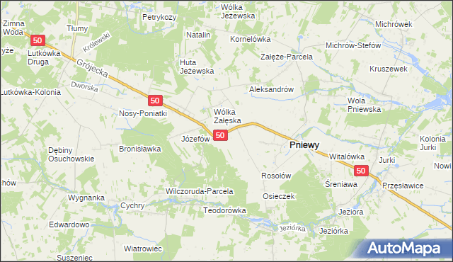 mapa Konie gmina Pniewy, Konie gmina Pniewy na mapie Targeo