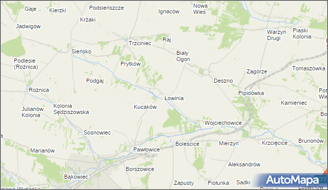 mapa Łowinia, Łowinia na mapie Targeo