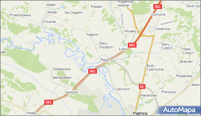 mapa Pęza, Pęza na mapie Targeo