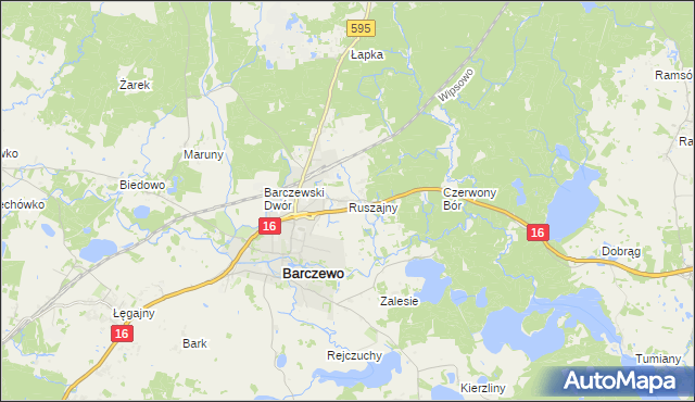 mapa Ruszajny, Ruszajny na mapie Targeo