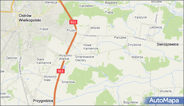 mapa Sadowie gmina Ostrów Wielkopolski, Sadowie gmina Ostrów Wielkopolski na mapie Targeo