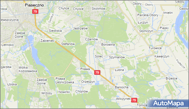 mapa Solec gmina Góra Kalwaria, Solec gmina Góra Kalwaria na mapie Targeo