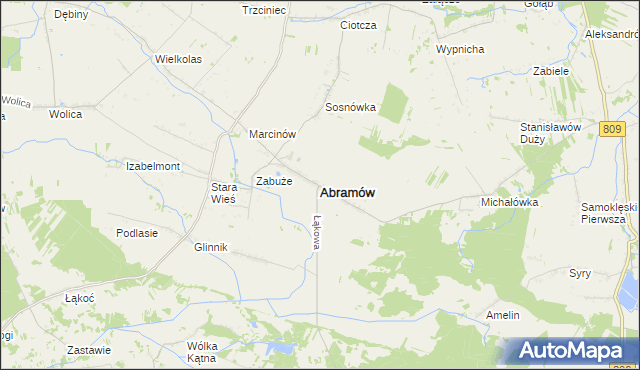 mapa Abramów powiat lubartowski, Abramów powiat lubartowski na mapie Targeo