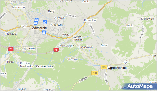 mapa Fugasówka, Fugasówka na mapie Targeo