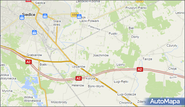 mapa Joachimów, Joachimów na mapie Targeo