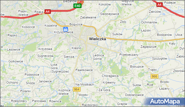 mapa Lednica Górna, Lednica Górna na mapie Targeo