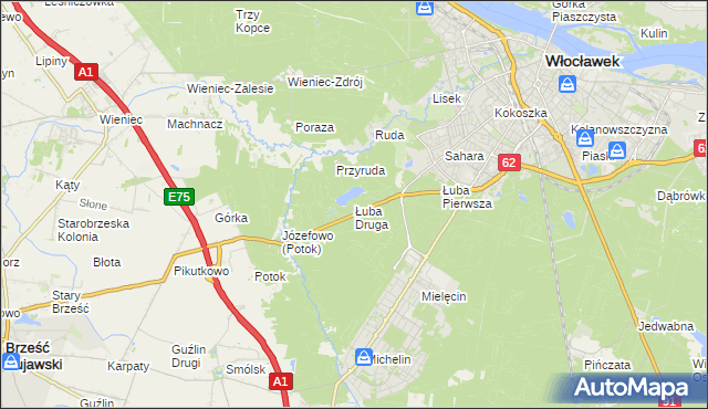 mapa Łuba Druga, Łuba Druga na mapie Targeo