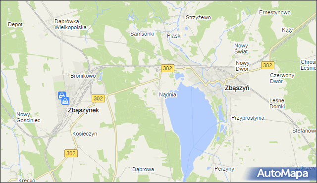 mapa Nądnia, Nądnia na mapie Targeo