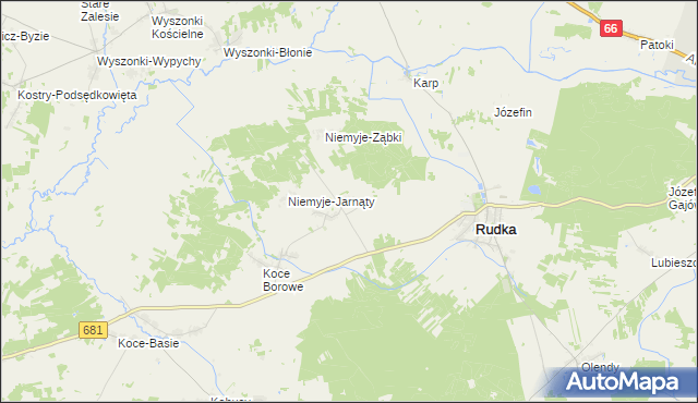mapa Niemyje-Skłody, Niemyje-Skłody na mapie Targeo