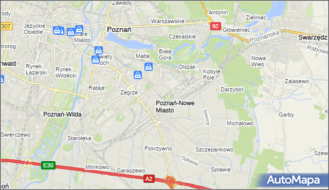 mapa Nowe Miasto gmina Poznań, Nowe Miasto gmina Poznań na mapie Targeo