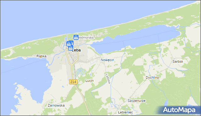 mapa Nowęcin, Nowęcin na mapie Targeo