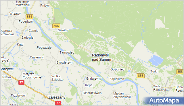 mapa Radomyśl nad Sanem, Radomyśl nad Sanem na mapie Targeo