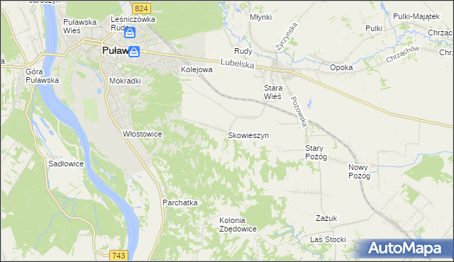 mapa Skowieszyn, Skowieszyn na mapie Targeo