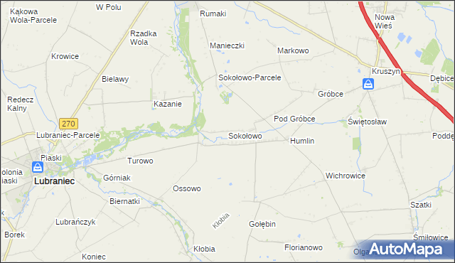 mapa Sokołowo gmina Brześć Kujawski, Sokołowo gmina Brześć Kujawski na mapie Targeo
