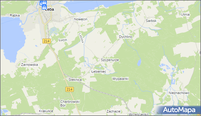 mapa Szczenurze, Szczenurze na mapie Targeo