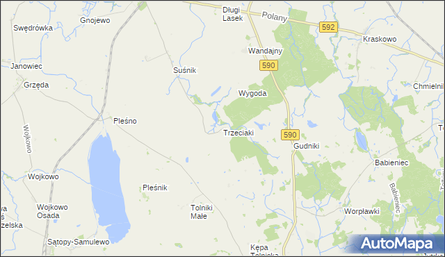 mapa Trzeciaki, Trzeciaki na mapie Targeo