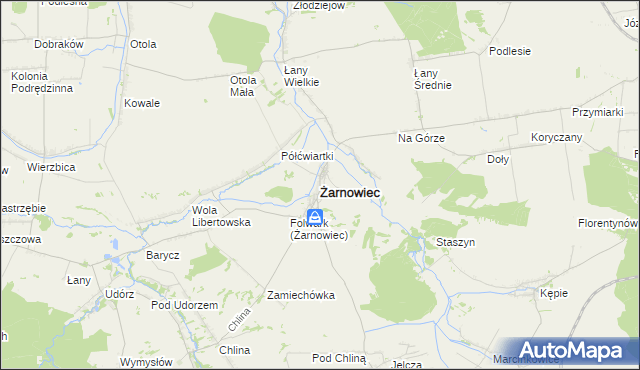 mapa Żarnowiec powiat zawierciański, Żarnowiec powiat zawierciański na mapie Targeo