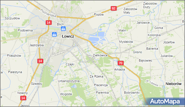 mapa Zielkowice, Zielkowice na mapie Targeo