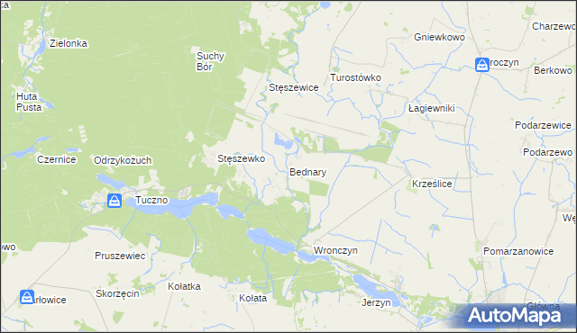 mapa Bednary gmina Pobiedziska, Bednary gmina Pobiedziska na mapie Targeo