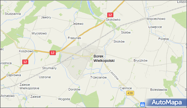 mapa Borek Wielkopolski, Borek Wielkopolski na mapie Targeo