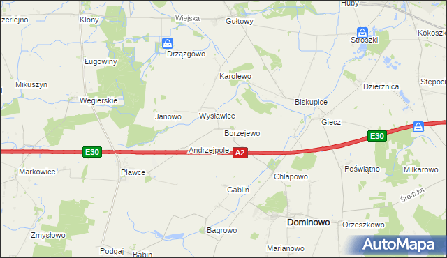mapa Borzejewo, Borzejewo na mapie Targeo