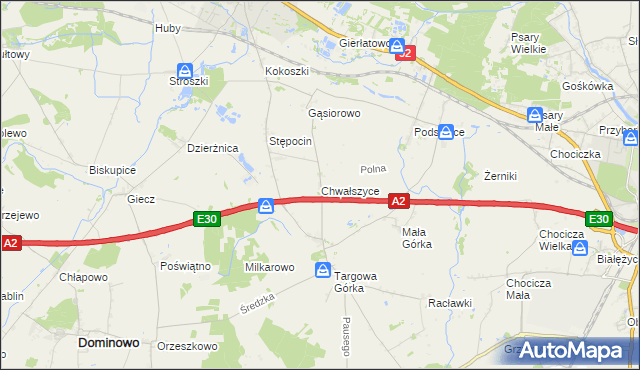 mapa Chwałszyce, Chwałszyce na mapie Targeo