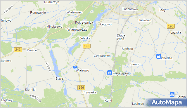 mapa Czekanowo gmina Wągrowiec, Czekanowo gmina Wągrowiec na mapie Targeo