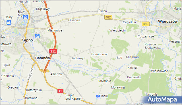 mapa Donaborów, Donaborów na mapie Targeo