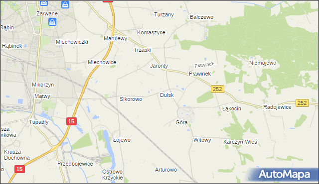mapa Dulsk gmina Inowrocław, Dulsk gmina Inowrocław na mapie Targeo