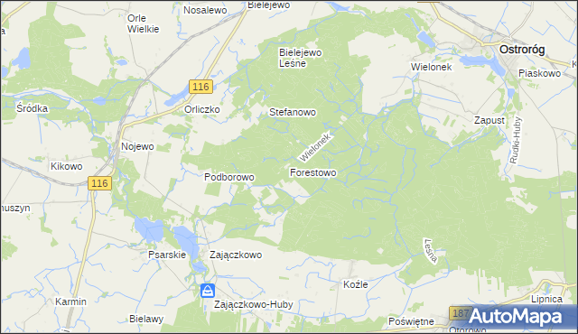 mapa Forestowo, Forestowo na mapie Targeo