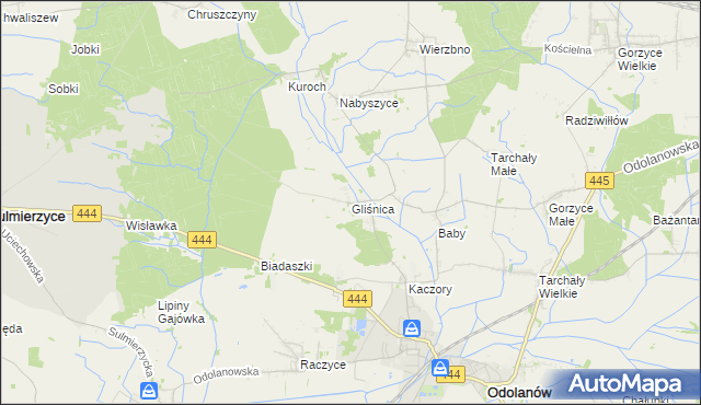 mapa Gliśnica gmina Odolanów, Gliśnica gmina Odolanów na mapie Targeo