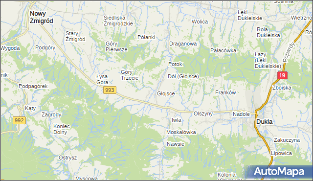 mapa Głojsce, Głojsce na mapie Targeo