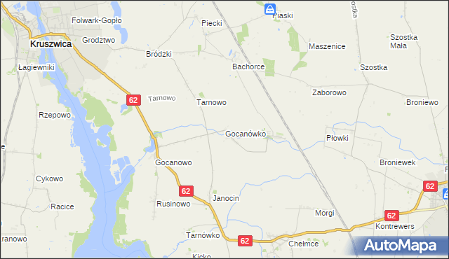 mapa Gocanówko, Gocanówko na mapie Targeo