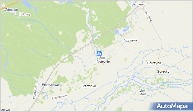 mapa Górki Noteckie, Górki Noteckie na mapie Targeo