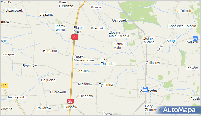 mapa Góry Złotnickie, Góry Złotnickie na mapie Targeo