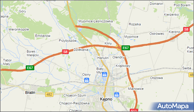 mapa Hanulin, Hanulin na mapie Targeo