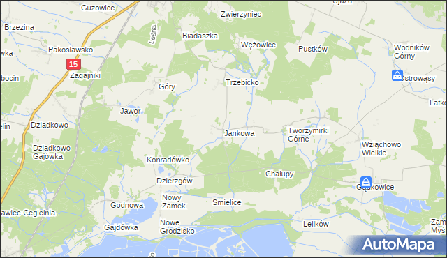 mapa Jankowa gmina Cieszków, Jankowa gmina Cieszków na mapie Targeo