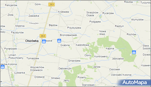 mapa Kadzidłowa, Kadzidłowa na mapie Targeo