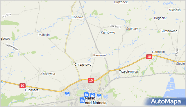 mapa Karnowo, Karnowo na mapie Targeo