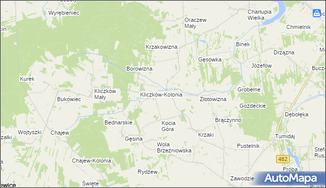 mapa Kliczków Wielki, Kliczków Wielki na mapie Targeo