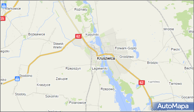 mapa Kruszwica, Kruszwica na mapie Targeo
