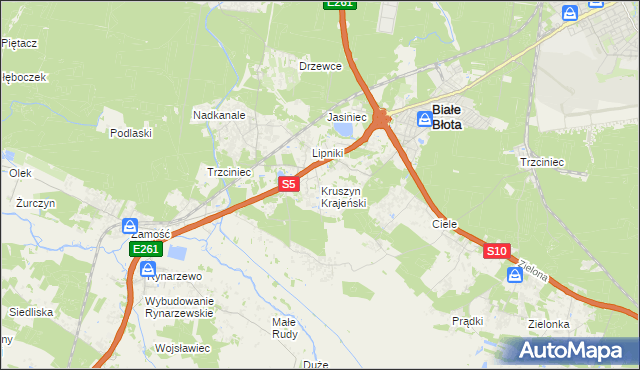 mapa Kruszyn Krajeński, Kruszyn Krajeński na mapie Targeo