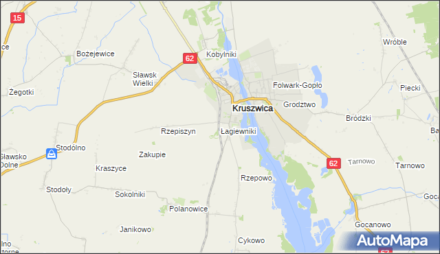 mapa Łagiewniki gmina Kruszwica, Łagiewniki gmina Kruszwica na mapie Targeo