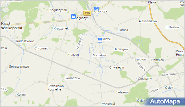 mapa Michałów gmina Nowe Miasto nad Wartą, Michałów gmina Nowe Miasto nad Wartą na mapie Targeo
